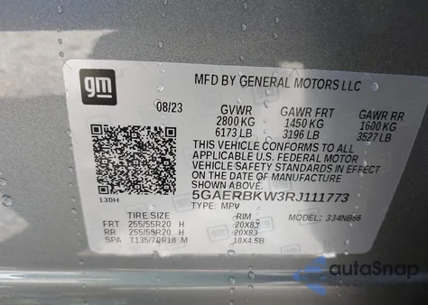 2024 Buick Enclave Essence Fwd из США, поврежденный, VIN 5GAERBKW3RJ111773